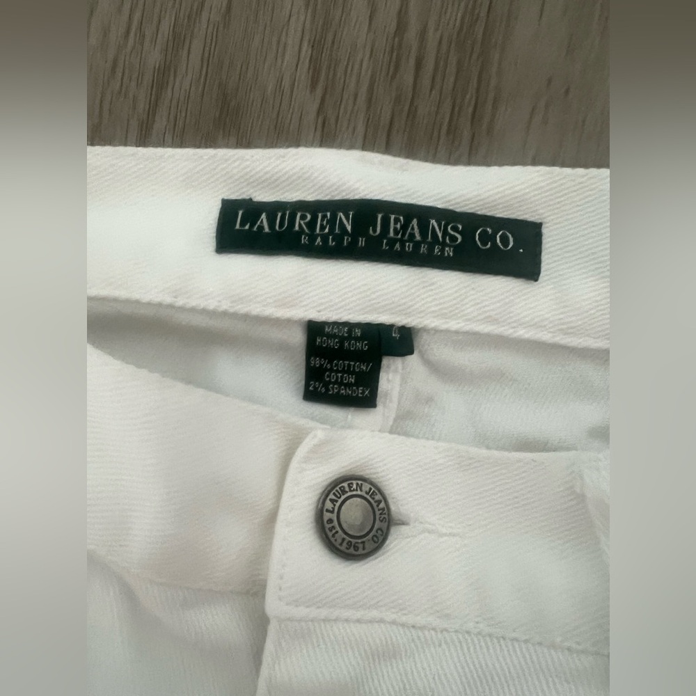 Lauren Ralph Lauren beaded embellished white jeans Aztec black white bead - Picture 4 of 5